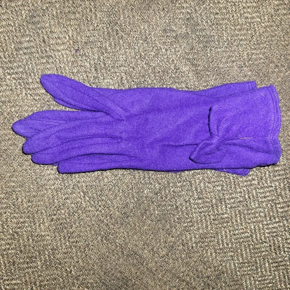 80s JENNIFER MOORE Driving Gloves Macy's Blue Bowes Lambswool Stretch Fall VTG